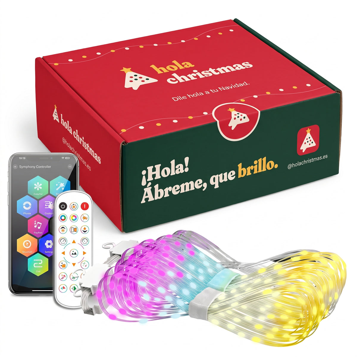 Cortina de luces LED inteligente · fachadas, balcones e interior